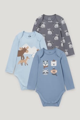 Lot de 3 - body pour bébé - coton bio