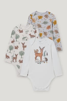 Lot de 3 - body pour bébé - coton bio