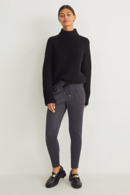 Plátěné kalhoty - high waist - tapered fit