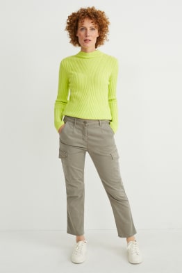 Pantalons cargo - mid waist - slim fit - LYCRA®