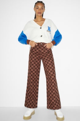 CLOCKHOUSE- pantalons - high waist - wide leg - de quadres