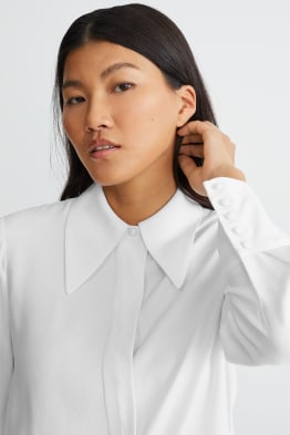 Mango Suit Kanten blouse wit casual uitstraling Mode Blouses Kanten blouses 