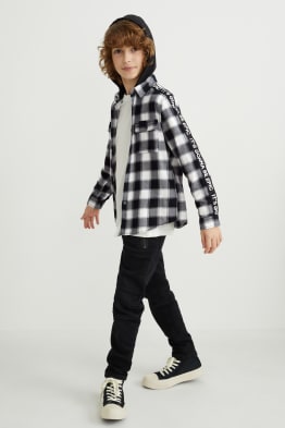 Camisa con capucha - de cuadros