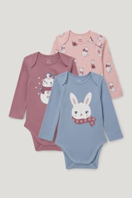 Confezione da 3 - body neonati - cotone biologico