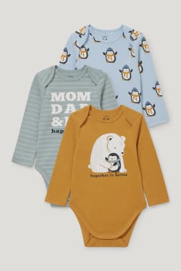Lot de 3 - body pour bébé - coton bio