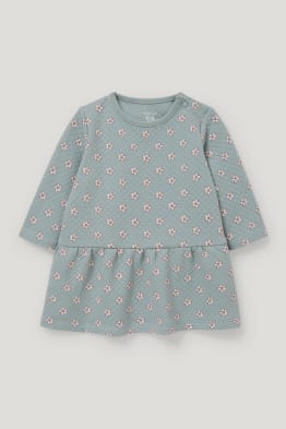 Teplákové šaty pro miminka - s květinovým vzorem