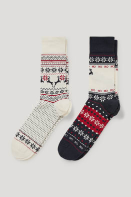 Lot de 2 paires - chaussettes de Noël - coton bio - LYCRA®