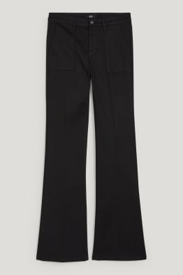 Stoffhose - High Waist - Flared