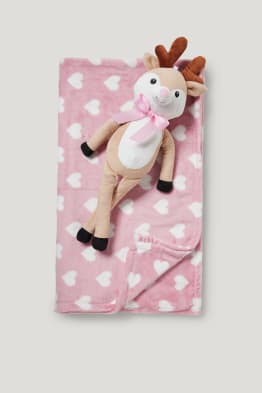 CLOCKHOUSE - set - cuddly toy reindeer and blanket - 2 piece