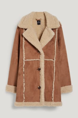 CLOCKHOUSE - Shearling Jacke - Velourslederimitat