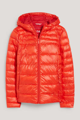Quilted jacket with hood - recycled