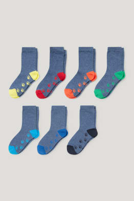Multipack of 7 - paws - socks with motif