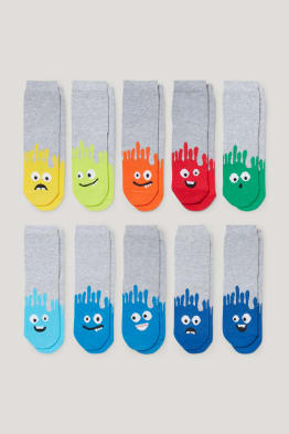 Multipack 10er - Farbkleckse - Socken mit Motiv