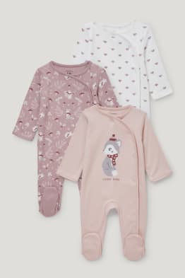 Multipack 3er - Baby-Schlafanzug - Bio-Baumwolle