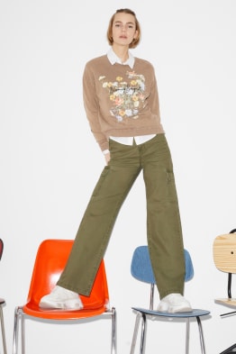 CLOCKHOUSE - pantalon cargo - high waist - wide leg