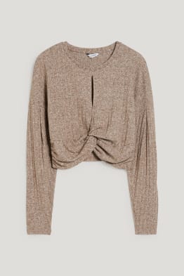 CLOCKHOUSE - maglia a maniche lunghe - taglio corto - effetto nodo
