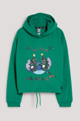 Lilo & Stitch - sudadera navideña con capucha - con brillos