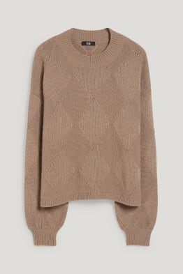 Ivyrevel Kabeltrui wolwit casual uitstraling Mode Sweaters Kabeltruien 