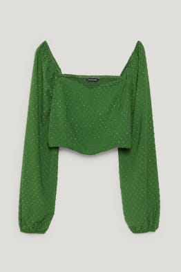 CLOCKHOUSE - cropped blouse - polka dot