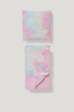 CLOCKHOUSE - Set - Teddy-Kissen und -Decke - 160 x 130 cm