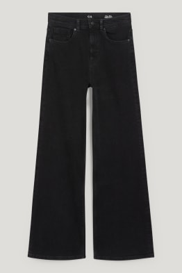 C&A Denim Slim Jeans-mid Waist-lycra® in het Zwart Dames Kleding voor voor Broeken pantalons en chinos voor Cargobroeken 