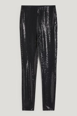 Pantalons de tela - high waist - skinny fit - brillant