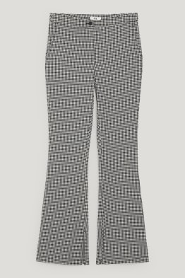 Pantaloni de stofă - talie înaltă - tapered fit - material reciclat - în carouri
