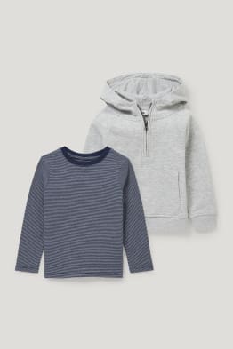 Lot de 2 - sweat à capuche et haut à manches longues