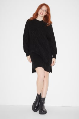 CLOCKHOUSE - knitted dress - cable knit pattern