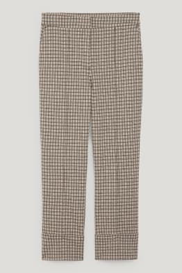 Spodnie materiałowe - średni stan - tapered fit - w kratę