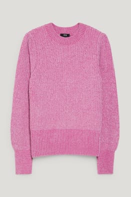 Sweter z szenili - materiał z recyklingu