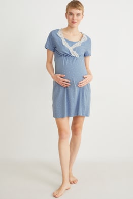 Chemise de nuit d’allaitement - à pois