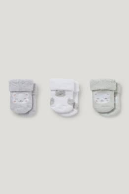 Pack de 3 - gatitos - calcetines con dibujo para bebé - invierno