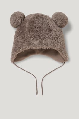 Berretto neonati effetto peluche