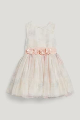Kleid mit Gürtel - festlich - geblümt