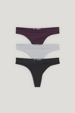 Pack de 3 - tangas - sin costuras - LYCRA®