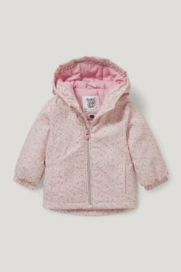 Baby parka with hood - floral