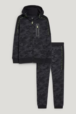 Set - Sweatjacke und Jogginghose - 2 teilig - gemustert