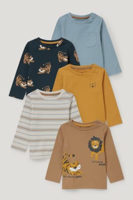 Confezione da 5 - maglia a maniche lunghe neonati