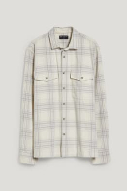 Corduroy overhemd - slim fit - kent - geruit