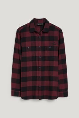 Chemise en flanelle - regular fit - col kent - à carreaux