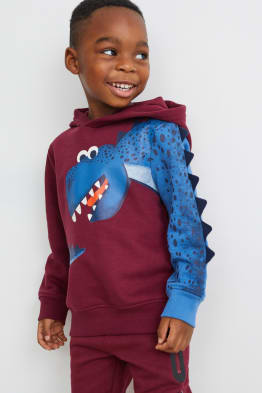 Confezione da 2 - dinosauri - felpa con cappuccio e maglia a maniche lunghe