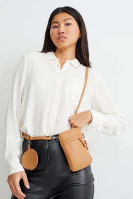 Set - bolso para móvil y monedero - polipiel - 2 piezas
