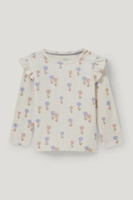 Tricou cu mânecă lungă bebeluși - cu flori
