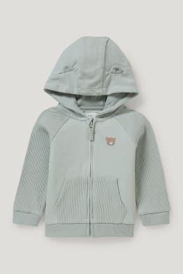 Baby zip-through sweatshirt with hood