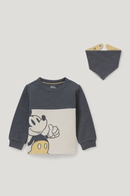 Micky Maus - Set - Baby-Sweatshirt und Wende-Dreieckstuch