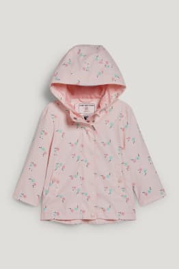 Baby jacket with hood - floral