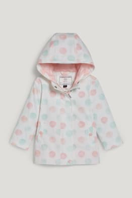 Giacca con cappuccio per neonate - a pois