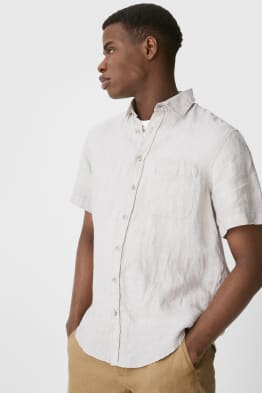Camicia in lino - Regular Fit - collo all'italiana