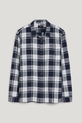 Camicia - regular fit - collo all'italiana - a quadretti